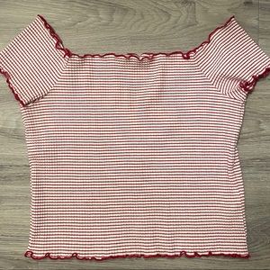 ZARA striped off the shoulder top